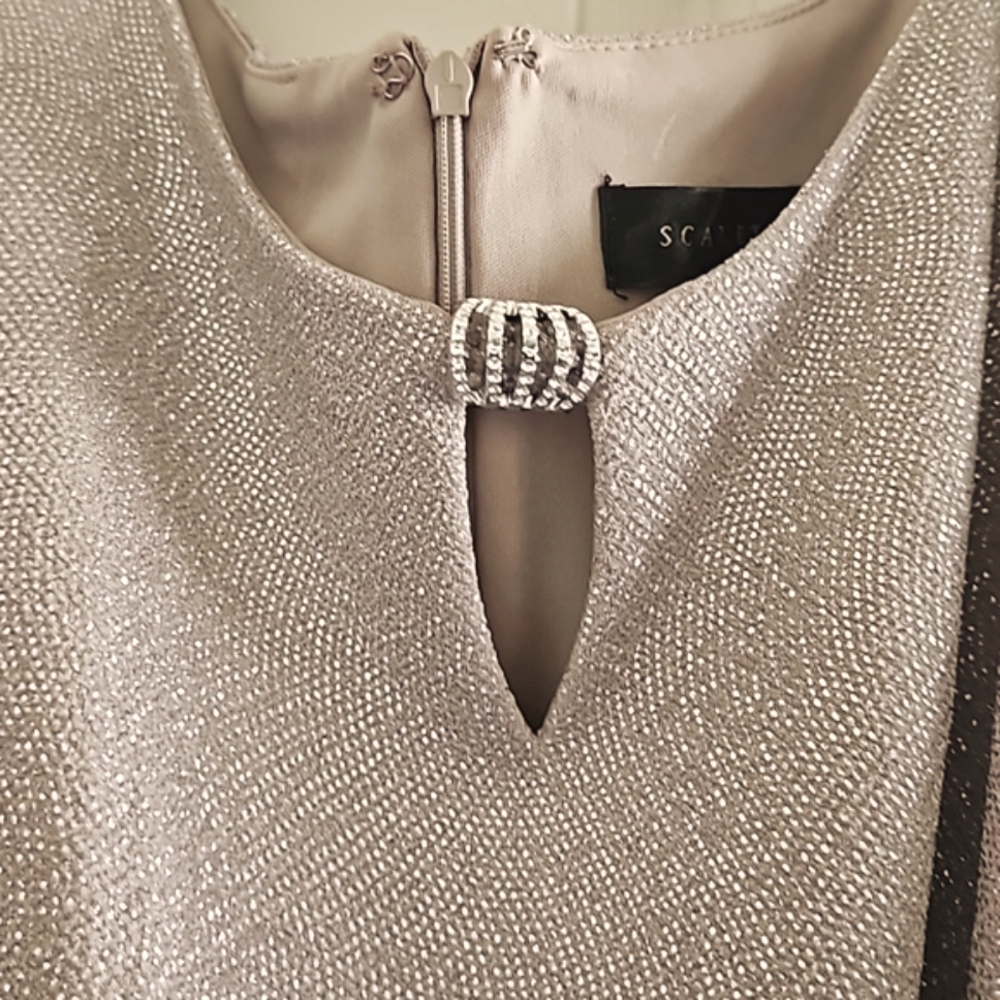 Scarlett Sleeveless Metallic Dress Keyhole Neckline sz 18W Taupe 🪅 Host Pick - Picture 5 of 11